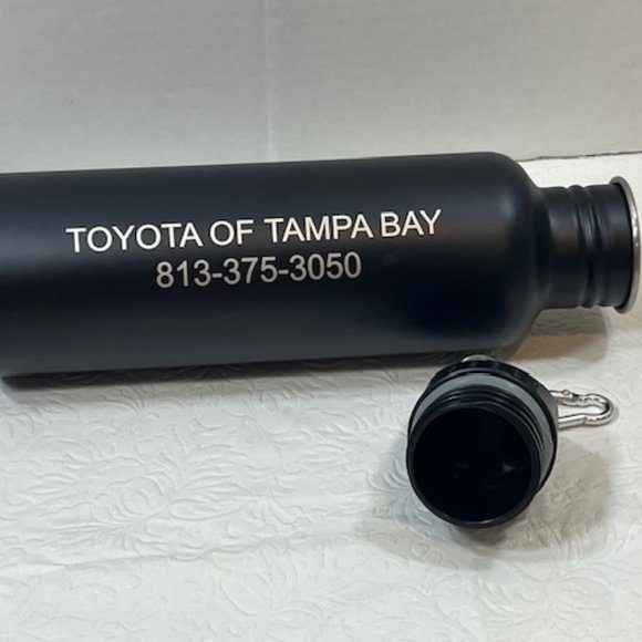 Black Matted Toyota of Tampa Bay Aluminum Water Bottle 24 oz - Picture 8 of 12